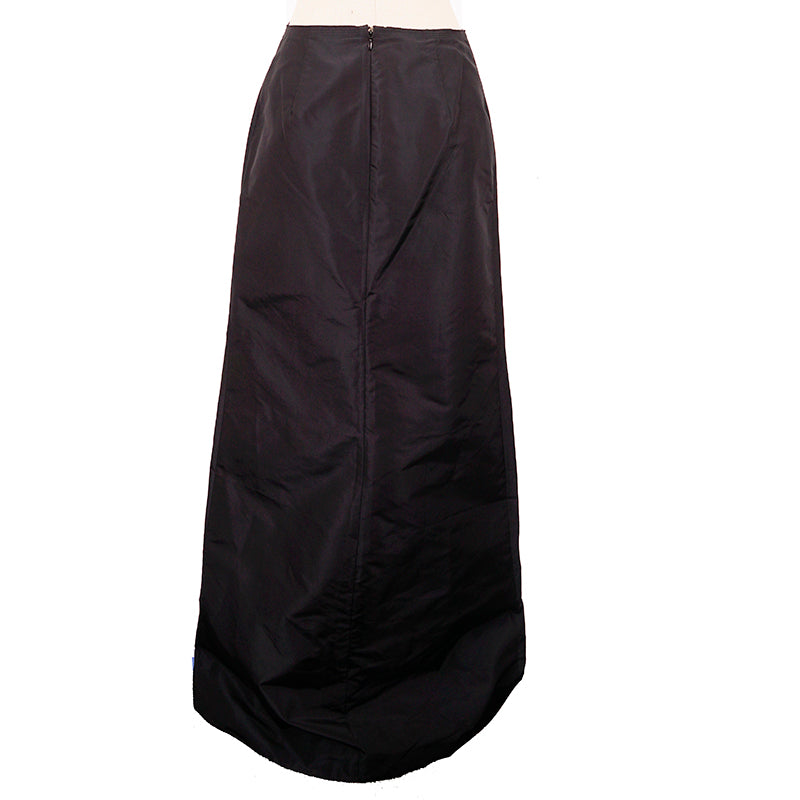 NEW $1,095 PRADA VINTAGE 2008 Runway Black Silk Blend Long A-Frame Gothic SKIRT