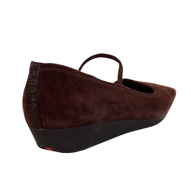 36.5 VINTAGE Y2K PRADA Brown Suede Square Toe MARY JANE Wedge HEELS NEVER WORN