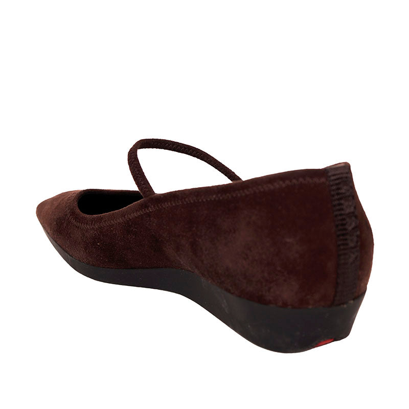36.5 VINTAGE Y2K PRADA Brown Suede Square Toe MARY JANE Wedge HEELS NEVER WORN