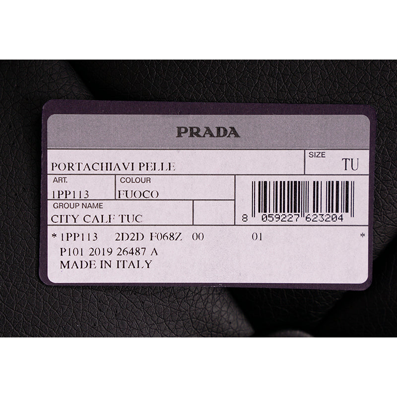 NEW $650 PRADA Red Leather & Metal ROBOT Buckle Clip Bag FOB KEY CHAIN RING NIB
