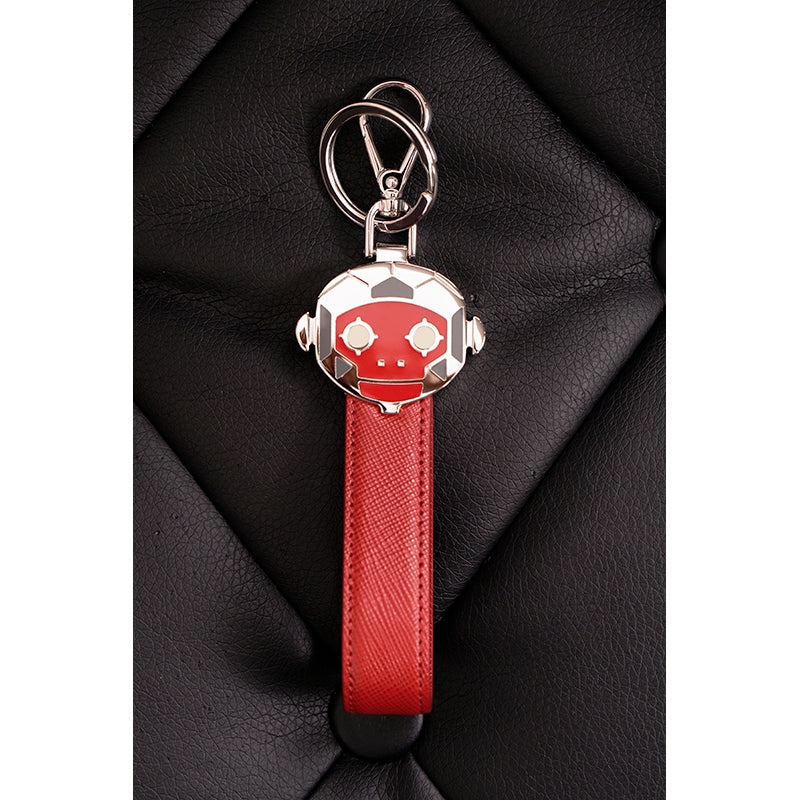NEW $495 PRADA x JAMES JEAN Red ROBOT MONKEY SAFFIANO LEATHER Trick KEY CHAIN
