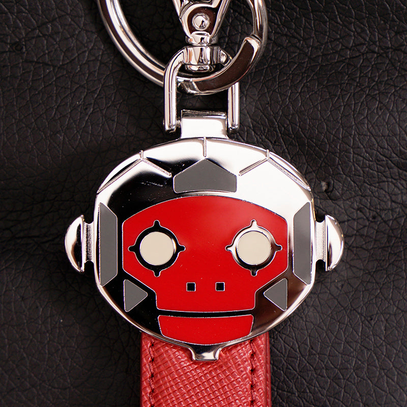 NEW $495 PRADA x JAMES JEAN Red ROBOT MONKEY SAFFIANO LEATHER Trick KEY CHAIN