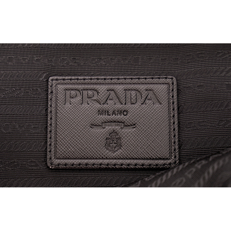 VINTAGE 2010 PRADA Black PADDED QUILTED Logo Nylon Vertical TECH TRAVEL TOTE BAG