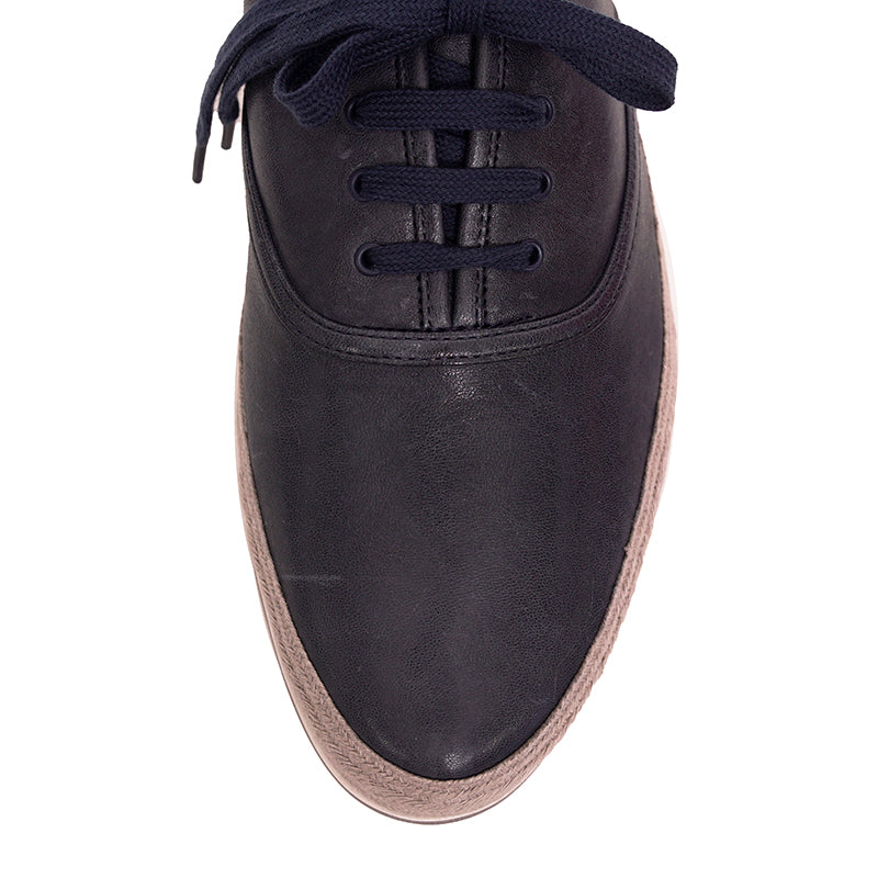 UK 11.5 US 12.5 NEW $790 PRADA Aged Leather ESPADRILLE HYBRID Line A SNEAKERS