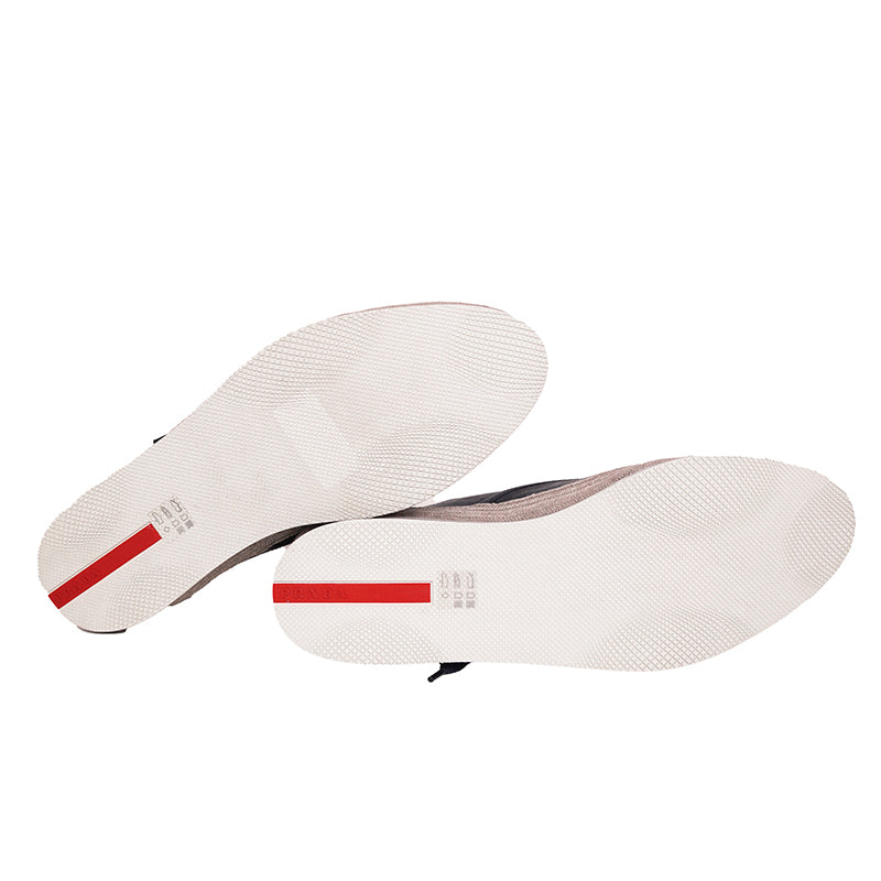 UK 11.5 US 12.5 NEW $790 PRADA Aged Leather ESPADRILLE HYBRID Line A SNEAKERS