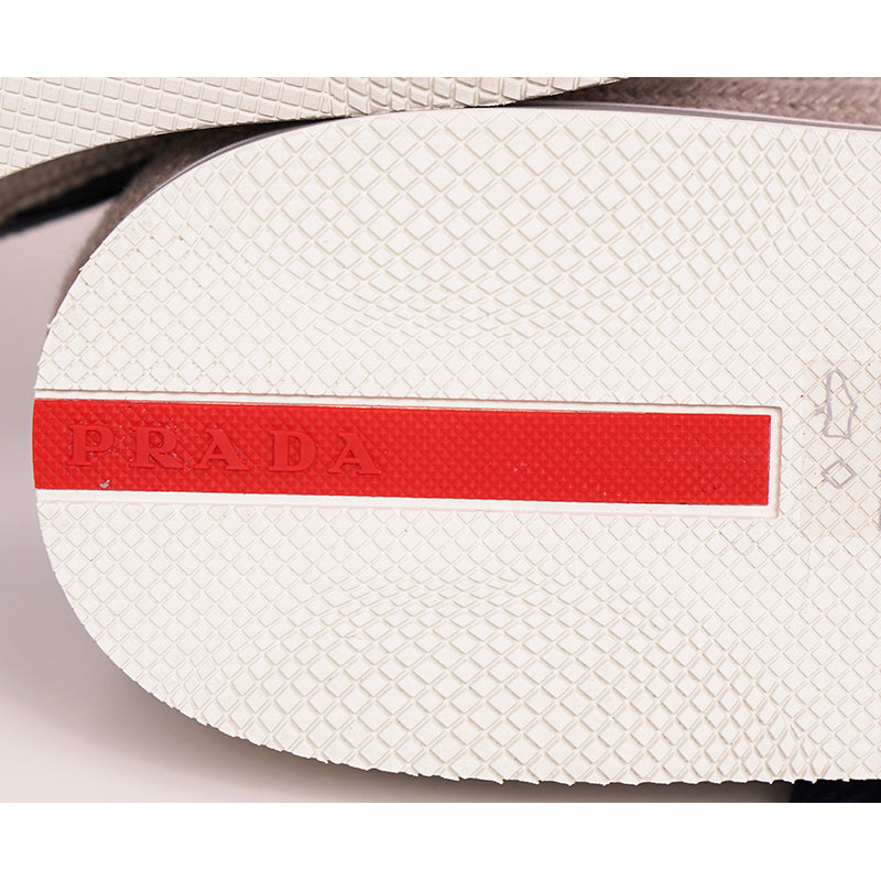 UK 11.5 US 12.5 NEW $790 PRADA Aged Leather ESPADRILLE HYBRID Line A SNEAKERS
