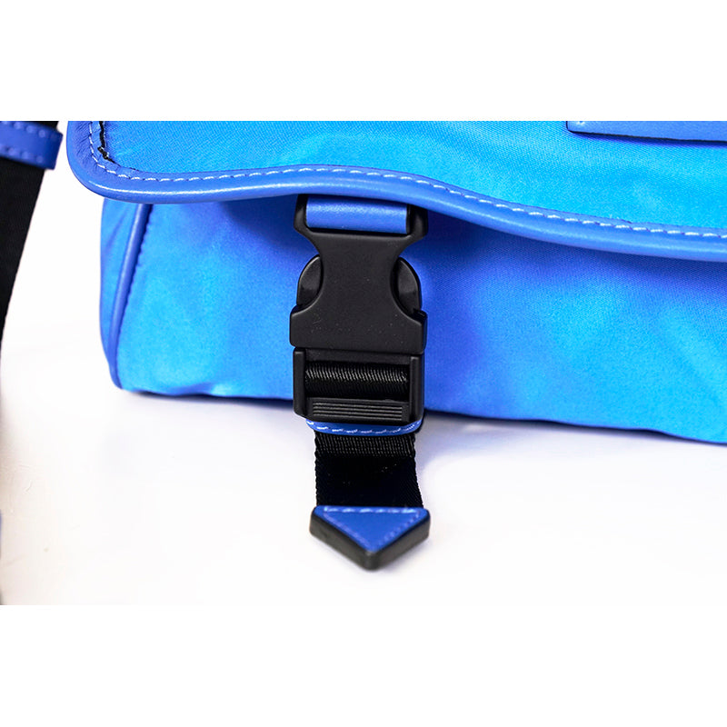 NEW $1,395 VERSACE RUNWAY Blue Nylon LA MEDUSA LOGO Crossbody LAP TOP FLAP BAG