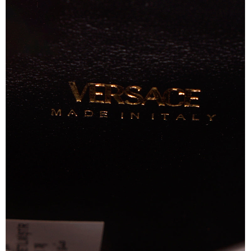 NEW $1575 VERSACE Black Leather GOLD LA MEDUSA LOGO Crossbody SMALL FLAP BAG NWT