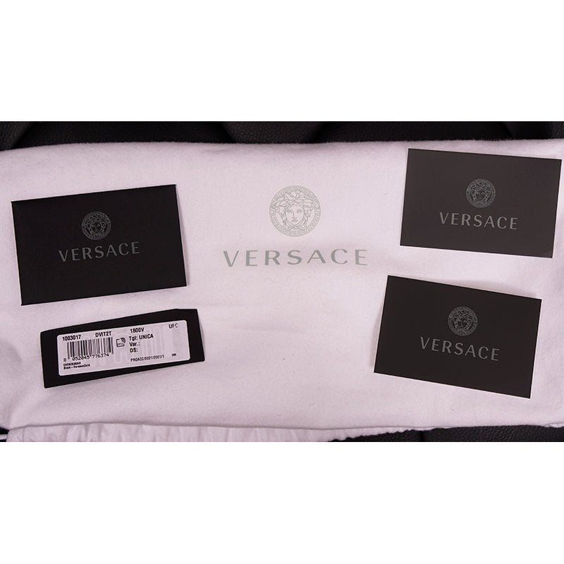 NEW $1575 VERSACE Black Leather GOLD LA MEDUSA LOGO Crossbody SMALL FLAP BAG NWT