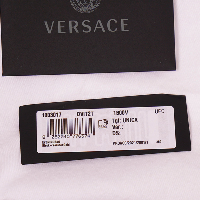 NEW $1575 VERSACE Black Leather GOLD LA MEDUSA LOGO Crossbody SMALL FLAP BAG NWT