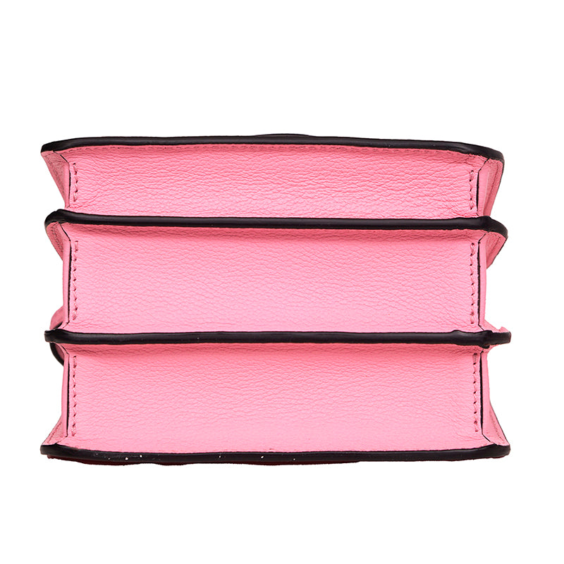NEW $1575 VERSACE Bubblegum Pink Leather LA MEDUSA LOGO Crossbody SMALL FLAP BAG