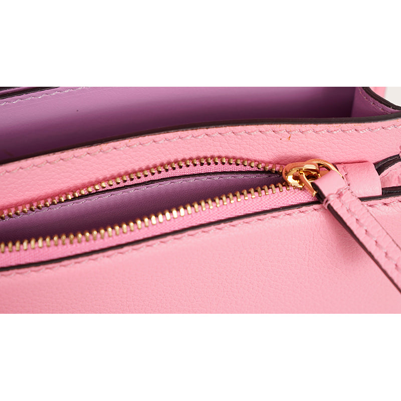 NEW $1575 VERSACE Bubblegum Pink Leather LA MEDUSA LOGO Crossbody SMALL FLAP BAG