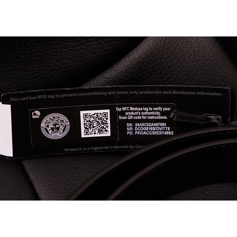 36/90 NEW $900 VERSACE Men's WINGED MEDUSA LARGE BUCKLE Black Leather BELT