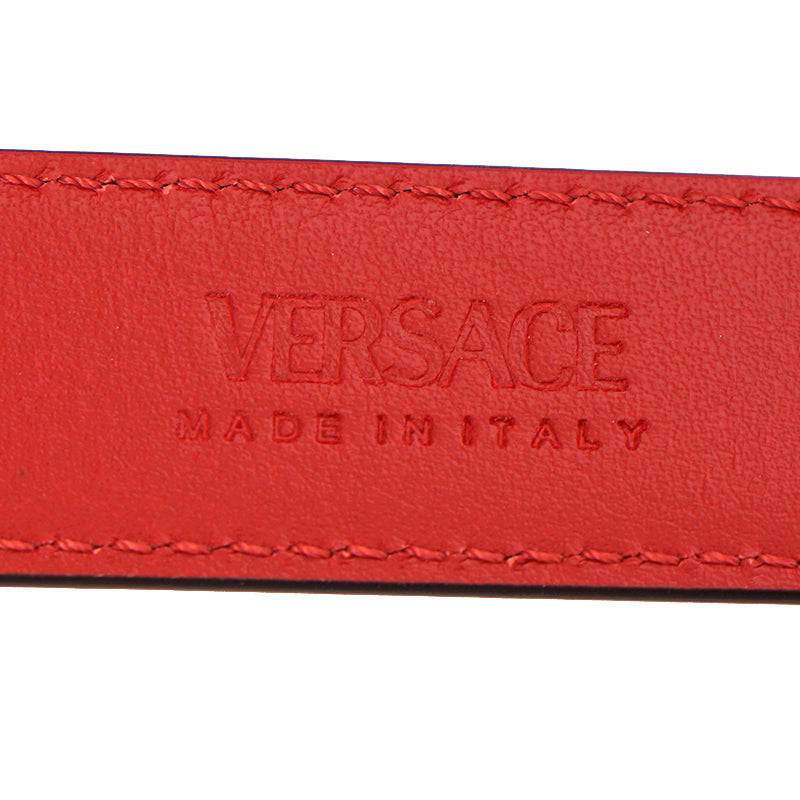 32, 34, & 40 NEW $600 VERSACE Woman's Red Leather GOLD MEDUSA LOGO BUCKLE Classic BELT
