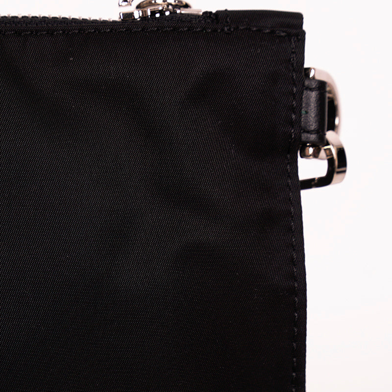 NEW $595 VERSACE Black Nylon LA MEDUSA LOGO Wristlet CLUTCH Pouch BAG NIB