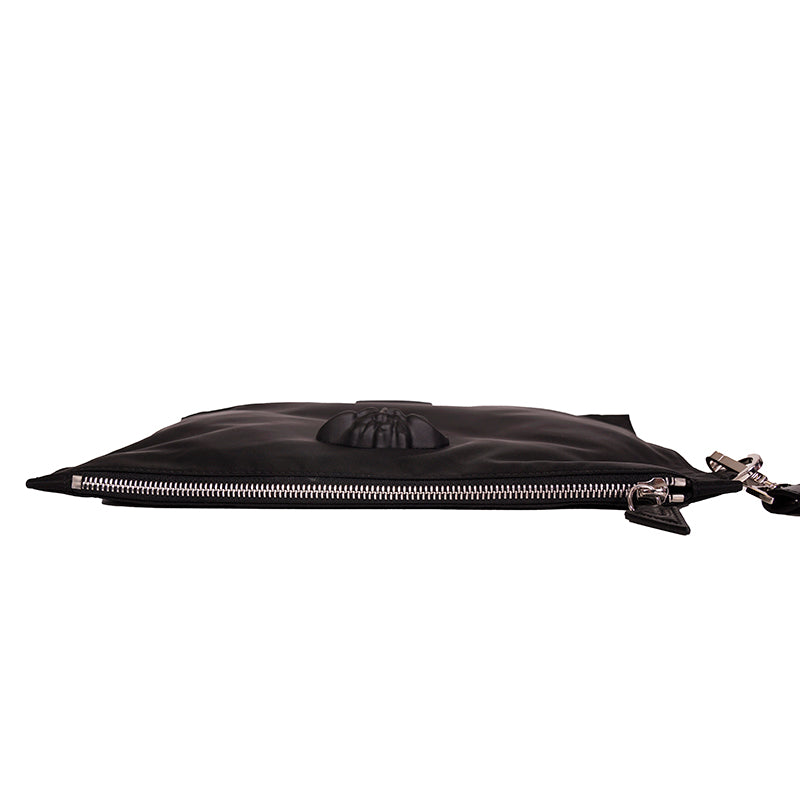 NEW $595 VERSACE Black Nylon LA MEDUSA LOGO Wristlet CLUTCH Pouch BAG NIB