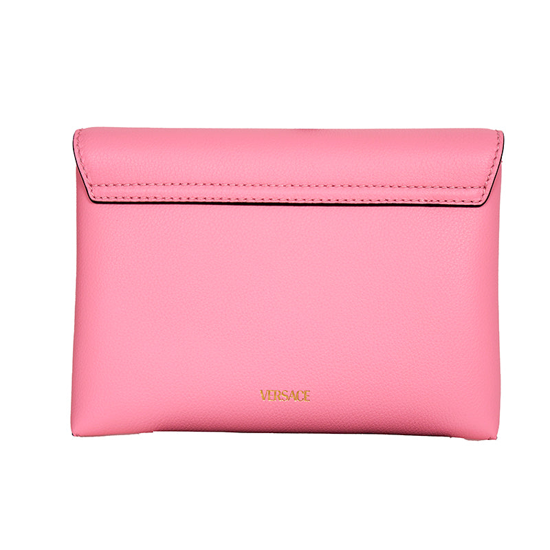NEW $1050 VERSACE Pink Leather LA MEDUSA Mini Envelope Crossbody CHAIN STRAP BAG