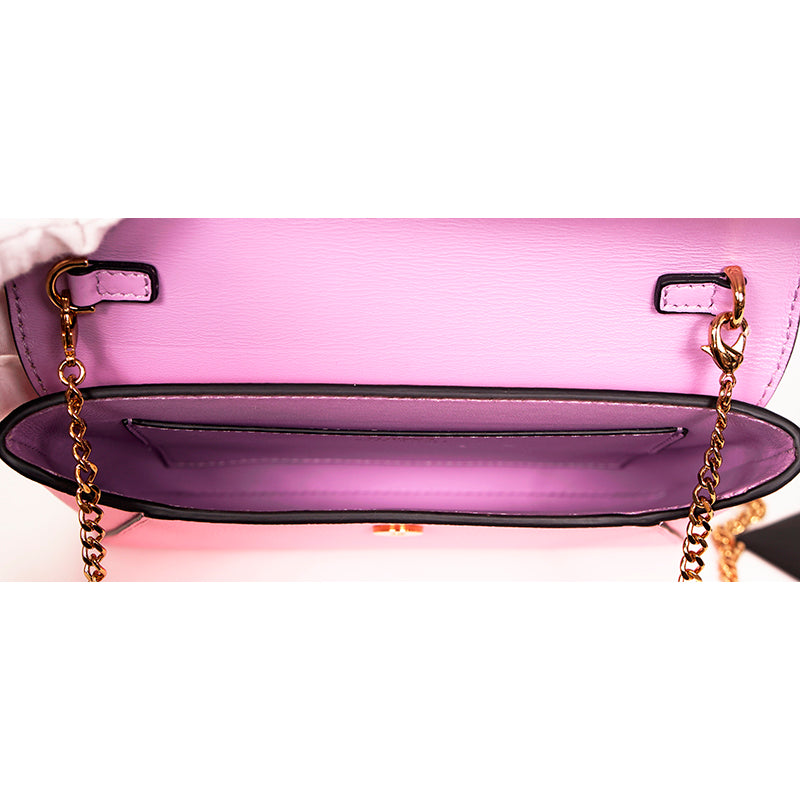 NEW $1050 VERSACE Pink Leather LA MEDUSA Mini Envelope Crossbody CHAIN STRAP BAG