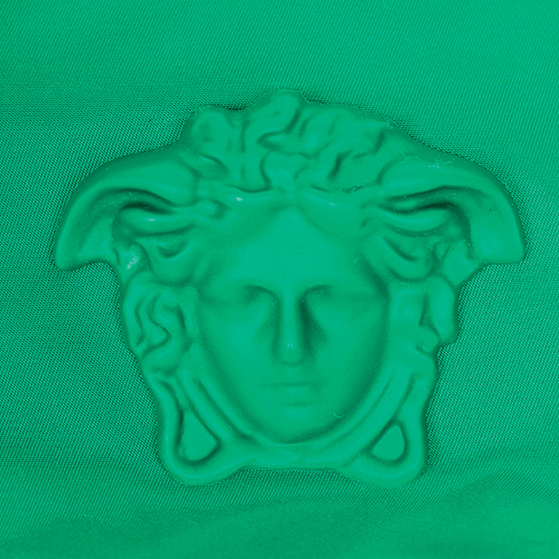 NEW $900 VERSACE Men's Emerald Green Nylon LA MEDUSA LOGO Sling Belt TRAVEL BAG