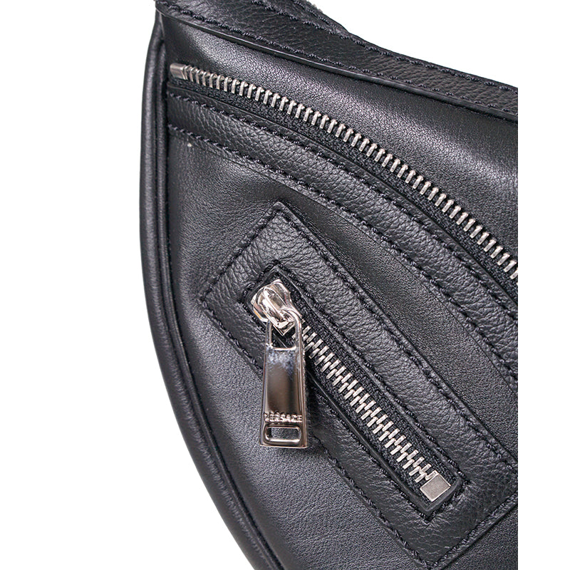 NEW VERSACE $1650 Black Leather RUNWAY REPEAT MINI HOBO BAG & CROSSBODY TRAP NWT