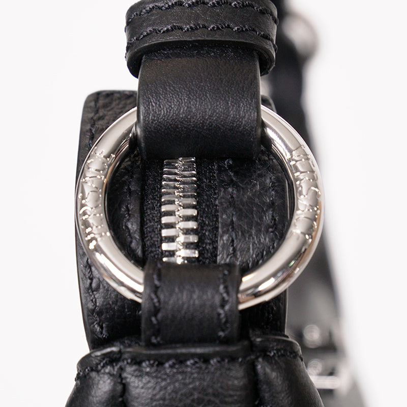 NEW VERSACE $1650 Black Leather RUNWAY REPEAT MINI HOBO BAG & CROSSBODY TRAP NWT