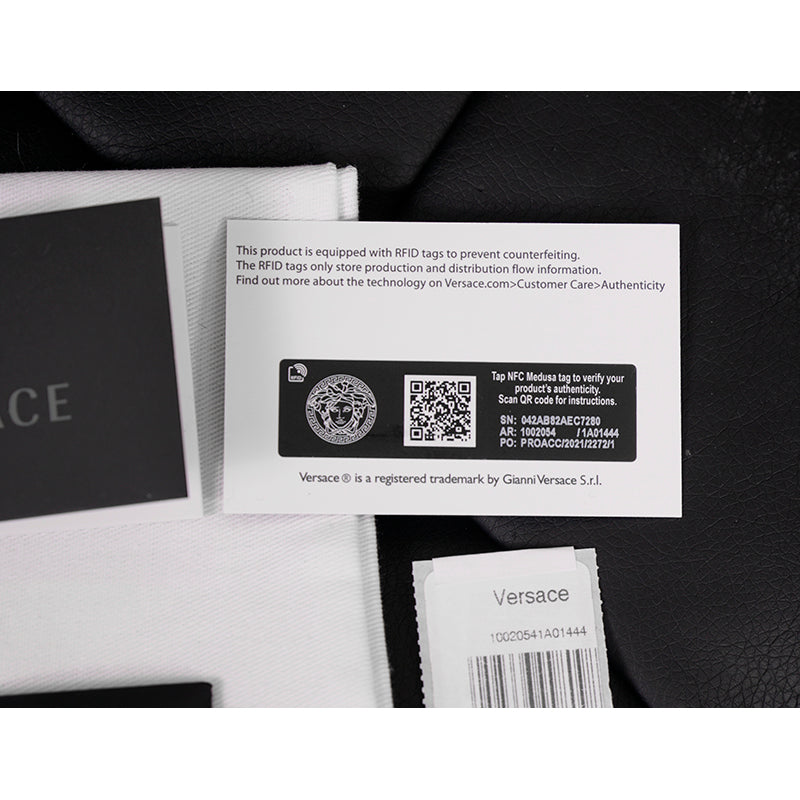 NEW $775 VERSACE Coated Canvas Green LA GRECA Small Crossbody Envelope BAG NWT