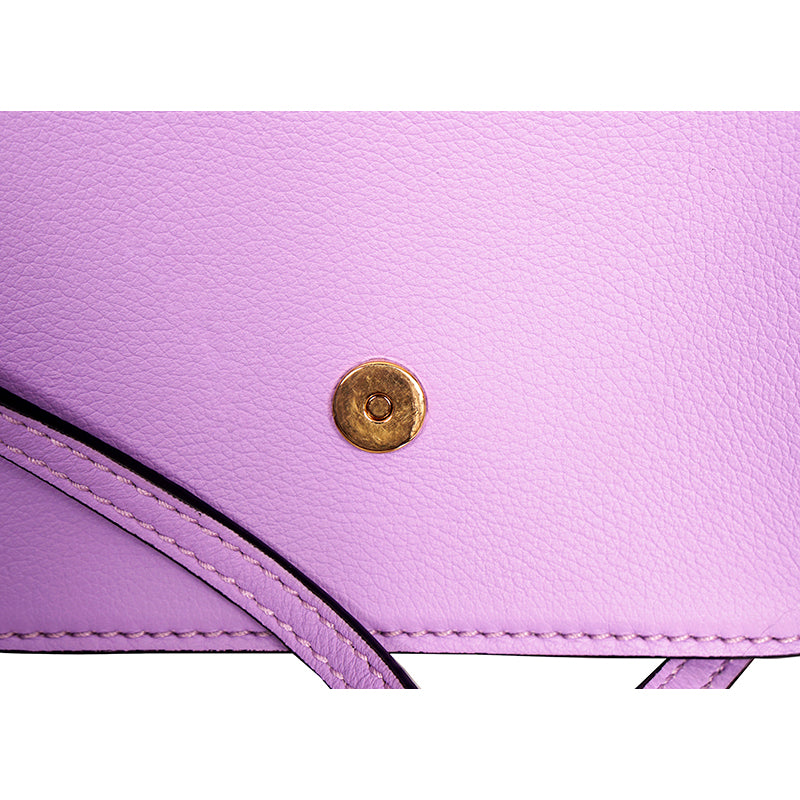 NEW $1550 VERSACE Lilac Purple Leather LA MEDUSA LOGO Crossbody SMALL FLAP BAG
