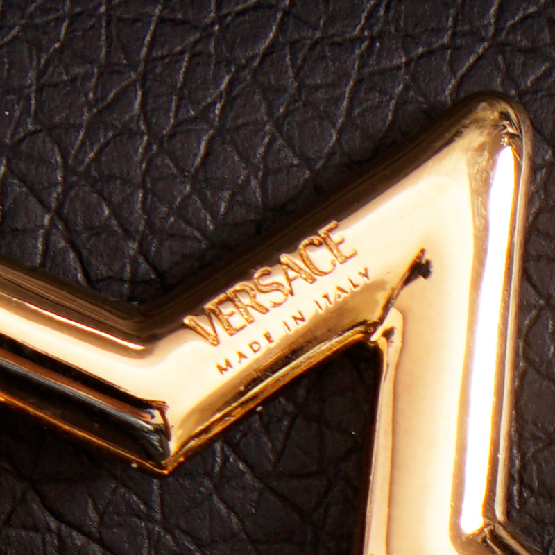 NEW $450 VERSACE Gold Brass Stars MEDUSA LOGO 80's Style Rocker Mono EAR CUFF