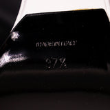 sz 37 NEW $1,275 VERSACE White Leather LOGO SAFETY PIN Stiletto 108 SANDALS HEELS
