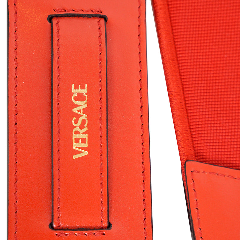 NEW $1,000 VERSACE Orange BAG STRAP & 2 Coin Purse LA GRECA MODULAR POUCH 3 SET