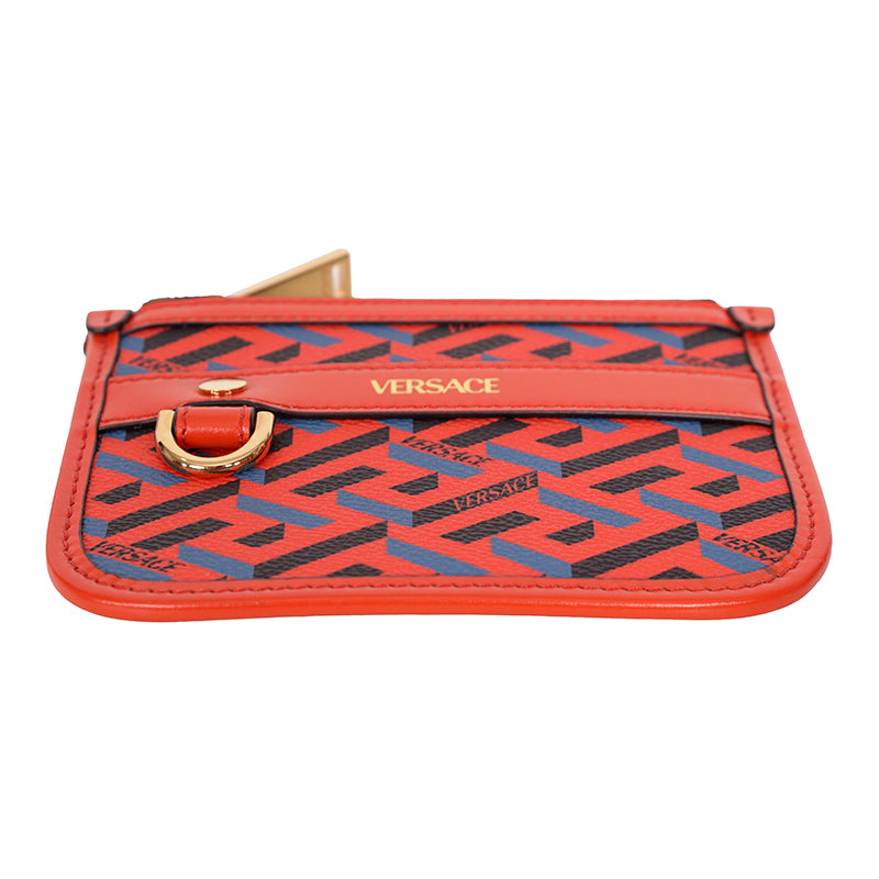 NEW $1,000 VERSACE Orange BAG STRAP & 2 Coin Purse LA GRECA MODULAR POUCH 3 SET