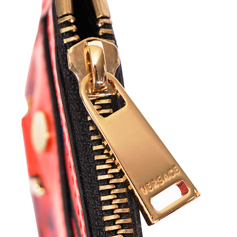 NEW $1,000 VERSACE Orange BAG STRAP & 2 Coin Purse LA GRECA MODULAR POUCH 3 SET