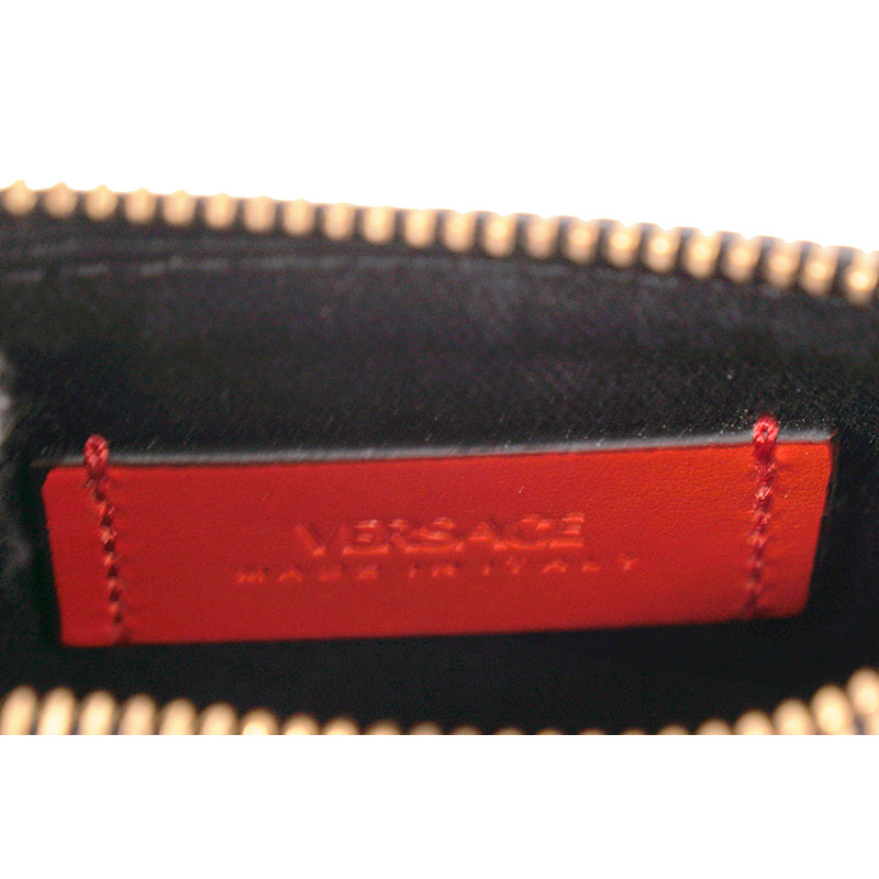 NEW $1,000 VERSACE Orange BAG STRAP & 2 Coin Purse LA GRECA MODULAR POUCH 3 SET