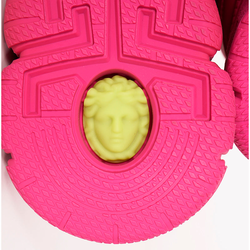 41 NEW $990 VERSACE Men's HOT PINK Nylon Low Top TRIGRECA Logo SNEAKERS NIB