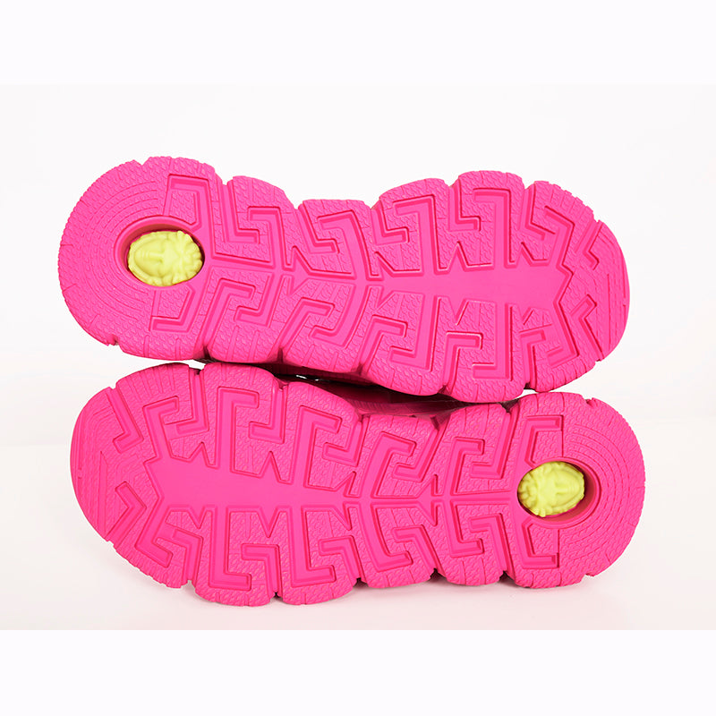 41 NEW $990 VERSACE Men's HOT PINK Nylon Low Top TRIGRECA Logo SNEAKERS NIB