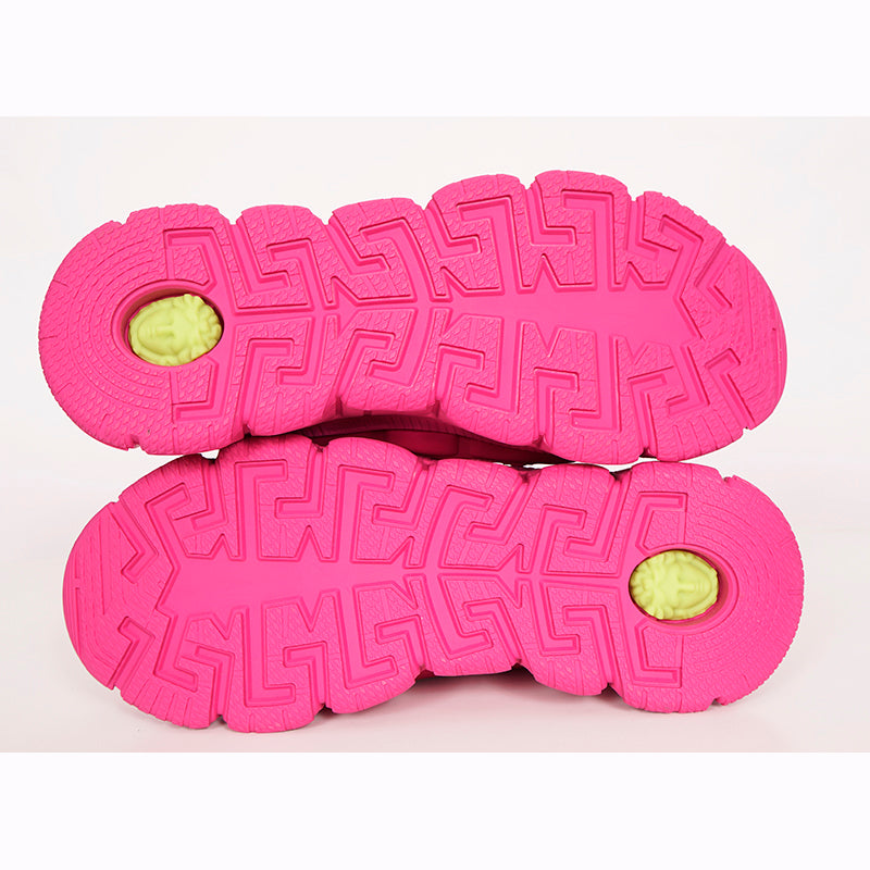 41 NEW $990 VERSACE Men's HOT PINK Nylon Low Top TRIGRECA Logo SNEAKERS NIB