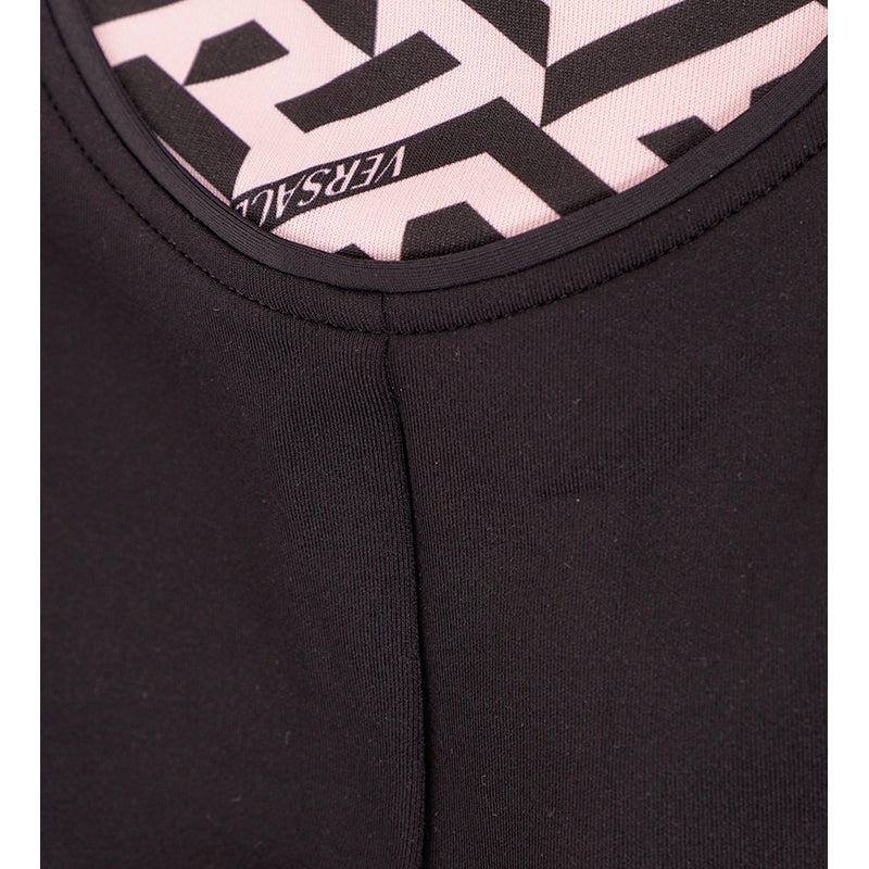 sz 3 US M NEW $625 VERSACE Black PINK LA GRECA LOGO Jersey Sporty JOGGER PANTS