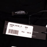 38 NEW $650 VERSACE Black LOGO IN BLOOM Jersey Stretch FITTED T-Shirt TEE TOP XS