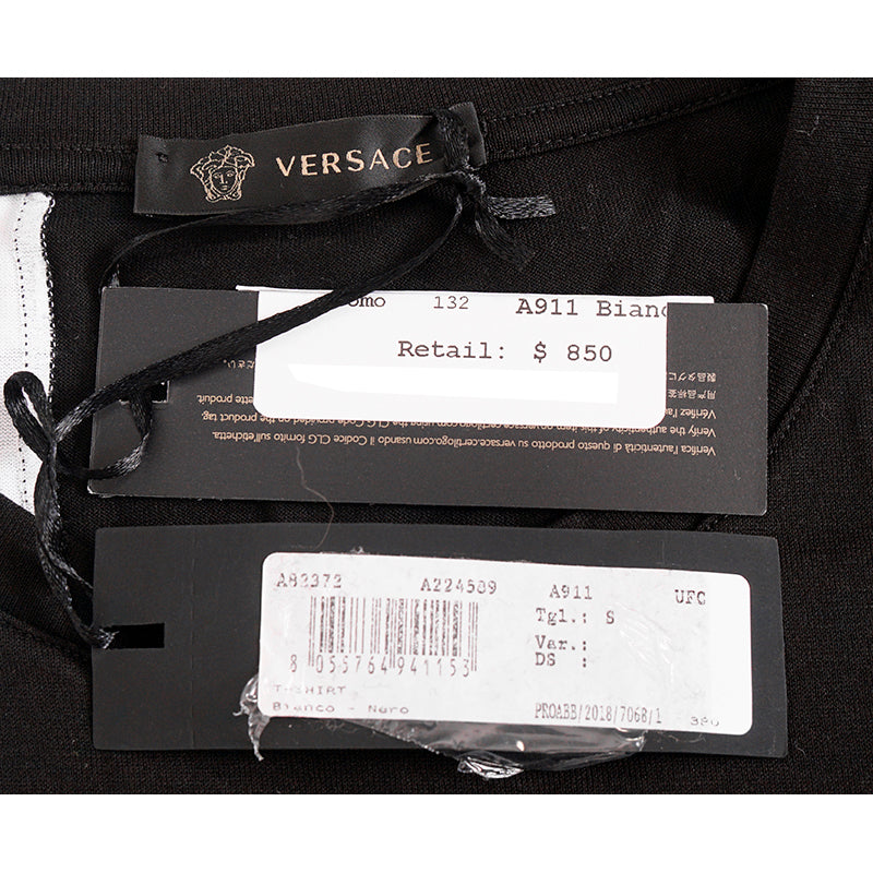 sz S NEW $650 VERSACE Mens Black BAROQUE MEDUSA Emblem GRAPHIC TSHIRT TEE SHIRT