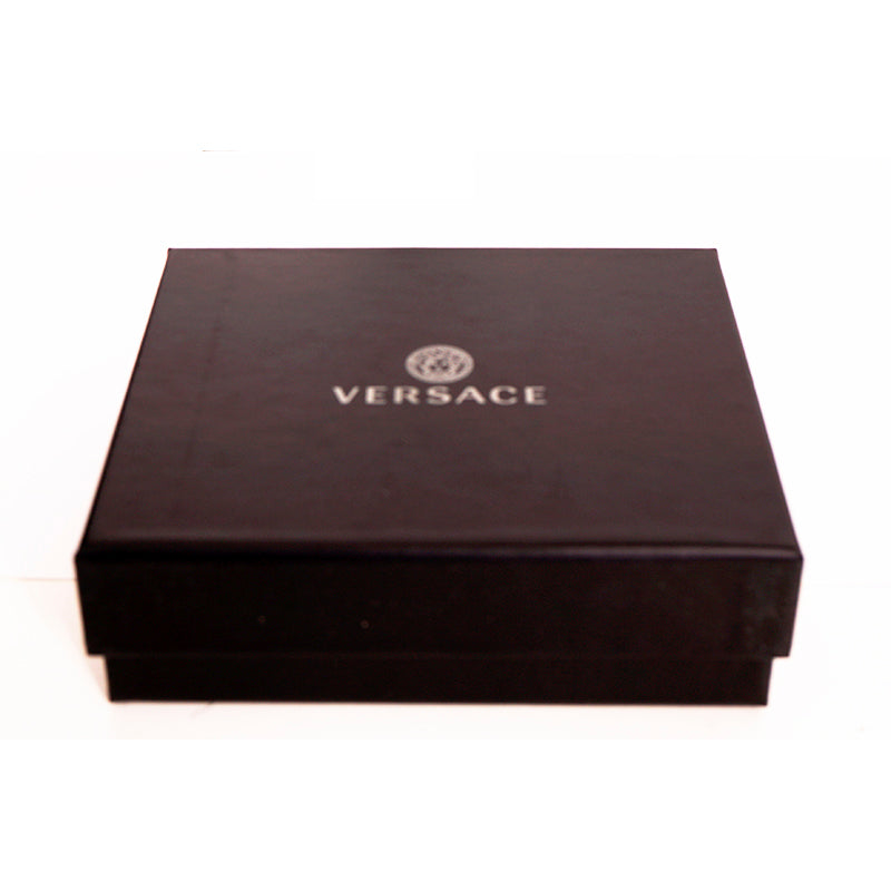 NEW $625 VERSACE Fluorescent NEON Yellow Rubber MEDUSA BIGGIE Bifold ZIP WALLET