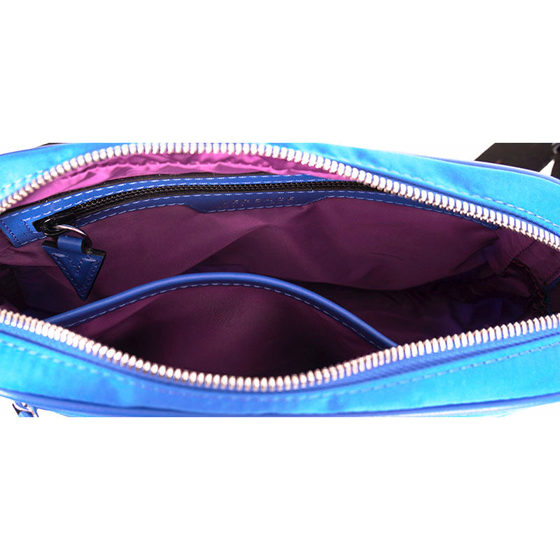 NEW $925 VERSACE Men's RUNWAY Blue Nylon LA MEDUSA LOGO Sling SMALL BELT BAG