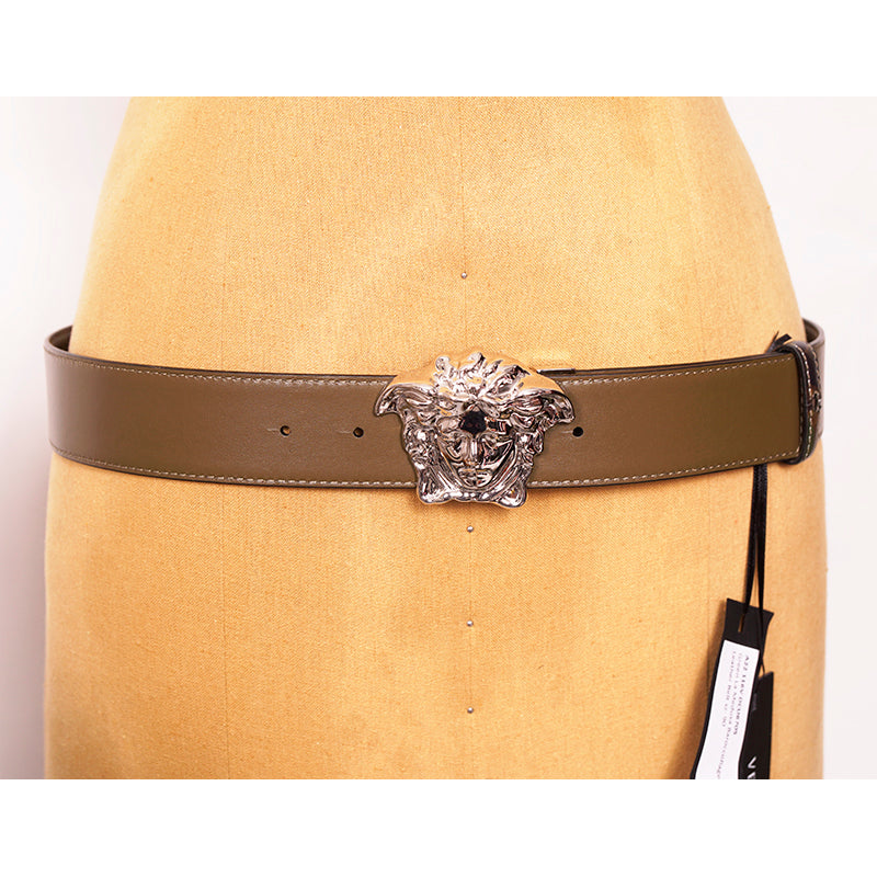 36 & 44 NEW $525 VERSACE Men Green BAROCCOFLAGE Reversible MEDUSA LOGO BELT NWT