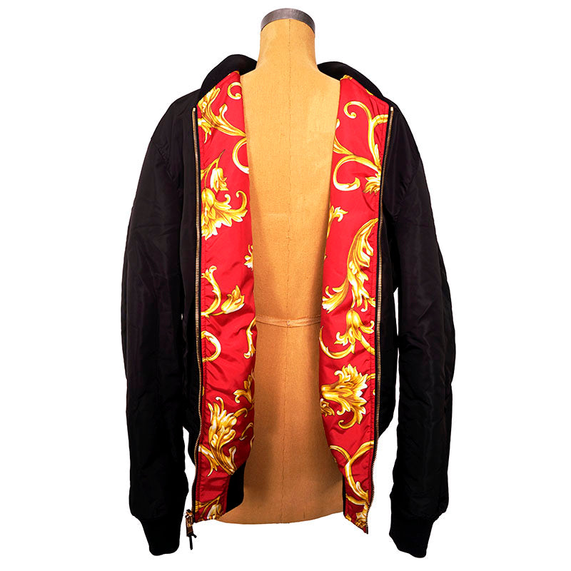 56 XXL NEW $2175 VERSACE Men's Red BAROQUE PRINT Medusa Logo REVERSIBLE JACKET