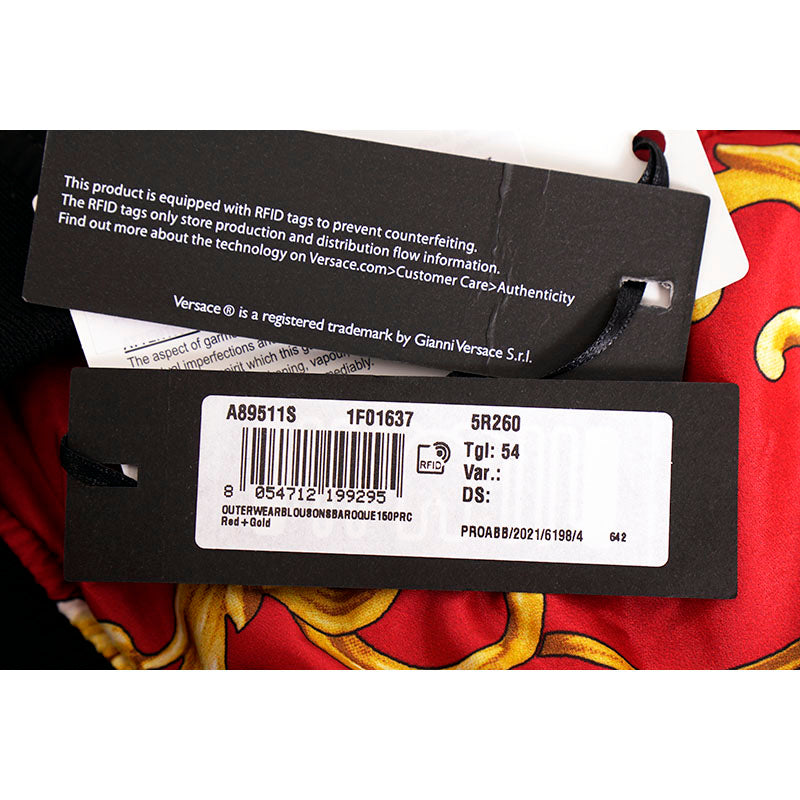 56 XXL NEW $2175 VERSACE Men's Red BAROQUE PRINT Medusa Logo REVERSIBLE JACKET