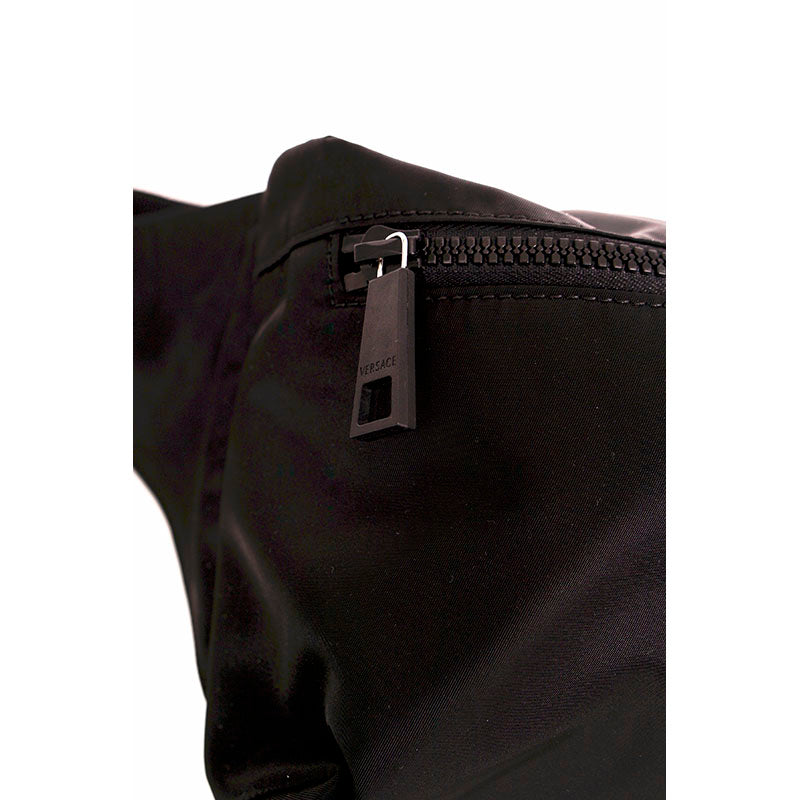 NEW $900 VERSACE Men's Black Nylon LA MEDUSA LOGO Sling Belt TRAVEL Waist BAG