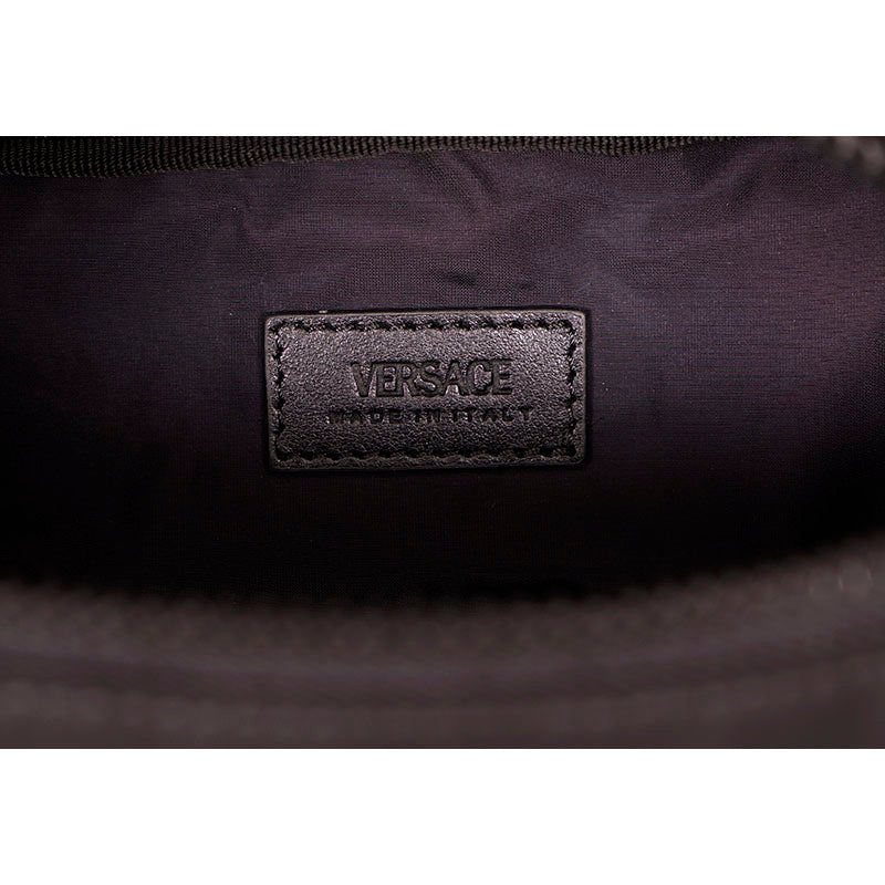 NEW $900 VERSACE Men's Black Nylon LA MEDUSA LOGO Sling Belt TRAVEL Waist BAG