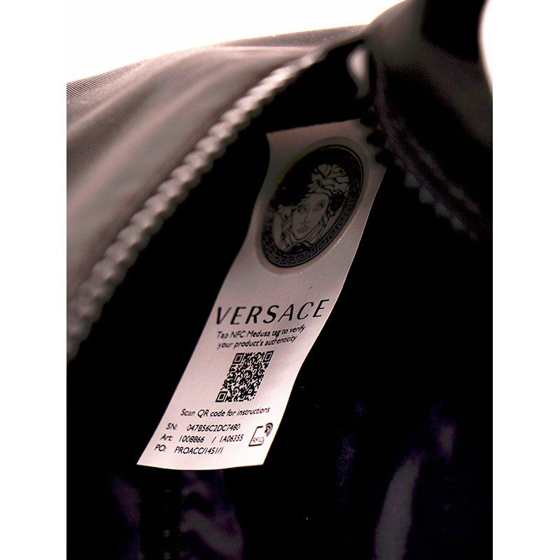 NEW $900 VERSACE Men's Black Nylon LA MEDUSA LOGO Sling Belt TRAVEL Waist BAG