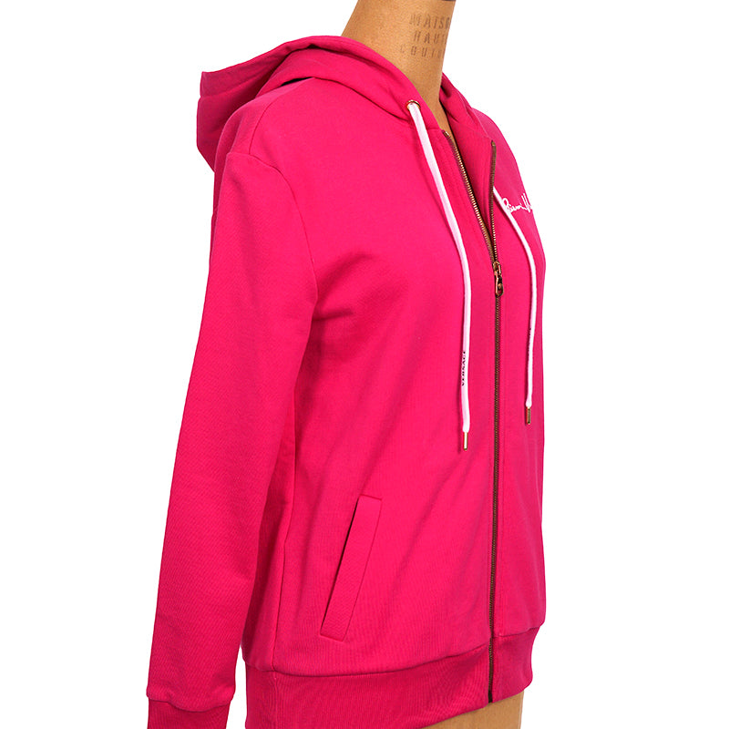 XS NEW $950 VERSACE Woman Hot Pink MEDUSA LOGO Oversize SWEATSHIRT HOODIE JACKET