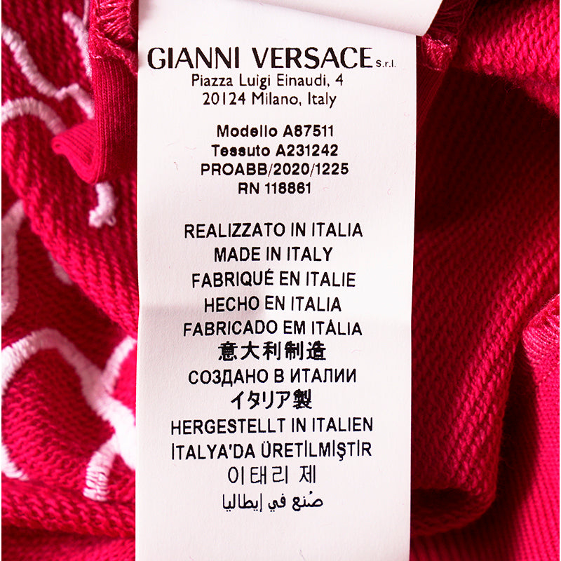 XS NEW $950 VERSACE Woman Hot Pink MEDUSA LOGO Oversize SWEATSHIRT HOODIE JACKET