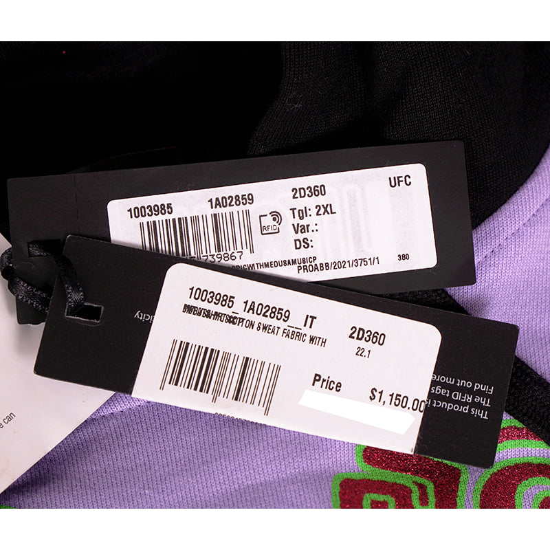 M NEW $1925 VERSACE MUSIC COLLECTION Mens Orchid Lilac MEDUSA Hoodie SWEATSHIRT